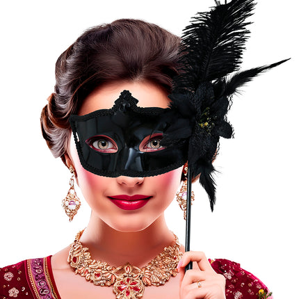 Schwarze Maske mit Stock, Erwachsener