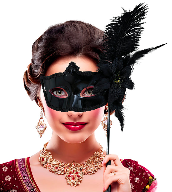 Schwarze Maske mit Stock, Erwachsener