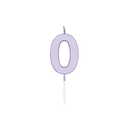 0-Jahres-Kerze, lila, 4,5 cm