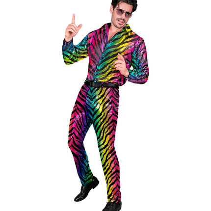 PAILLETS BROEK REGENBOOG TIGER Erwachsener