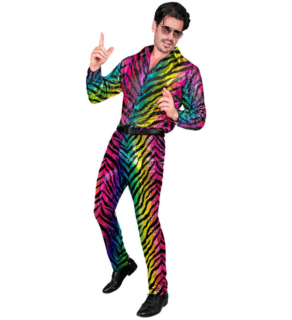 PAILLETS BROEK REGENBOOG TIGER Erwachsener