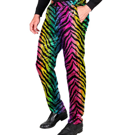 PAILLETS BROEK REGENBOOG TIGER Erwachsener