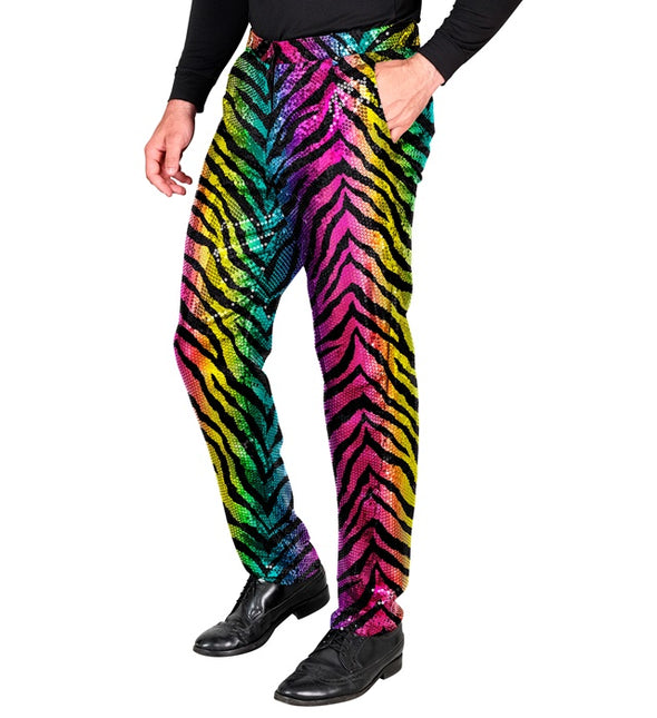 PAILLETS BROEK REGENBOOG TIGER Erwachsener