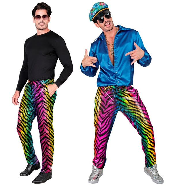 PAILLETS BROEK REGENBOOG TIGER Erwachsener