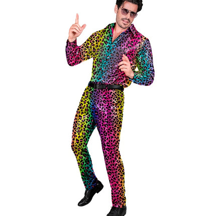 PAILLETTENHOSE REGENBOGEN LEOPARD