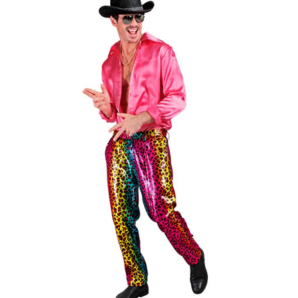 PAILLETTENHOSE REGENBOGEN LEOPARD