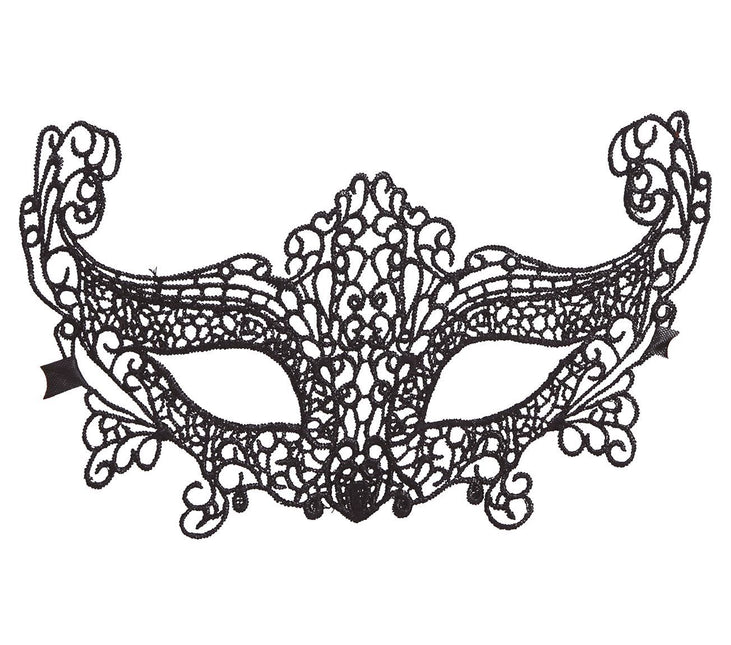 Bestickte Maske Schwarz