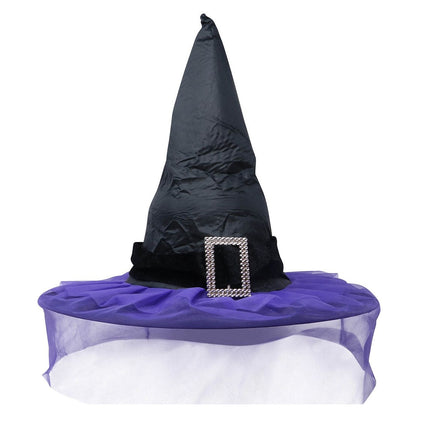 Halloween Hexenhut Schleier Lila