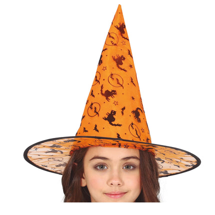 Halloween Hexenhut Orange Kind