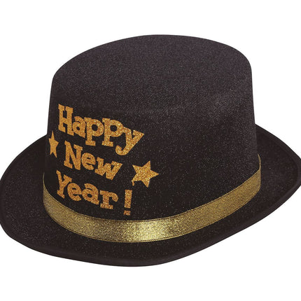 Frohes neues Jahr Hut Schwarzes Gold