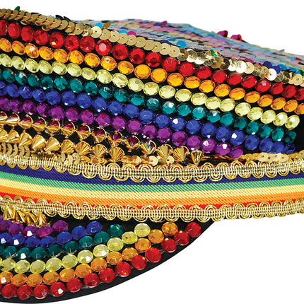 Regenbogen-Mütze mit Glitzer