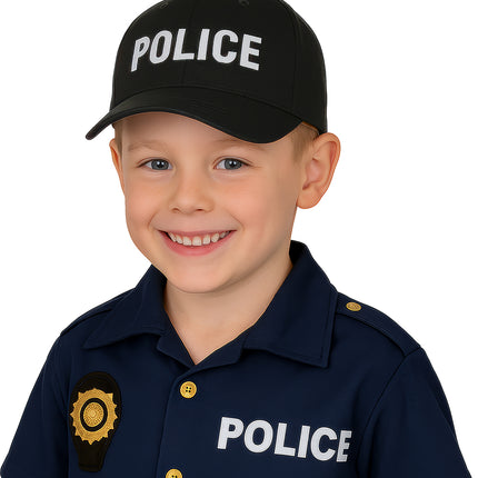 Schwarze Kinder-Polizeimütze