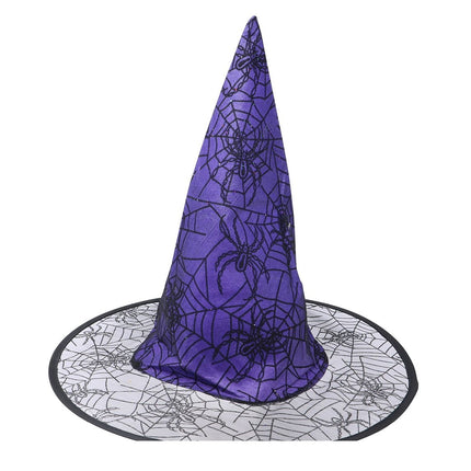 Lila Hut Hexe Spinne