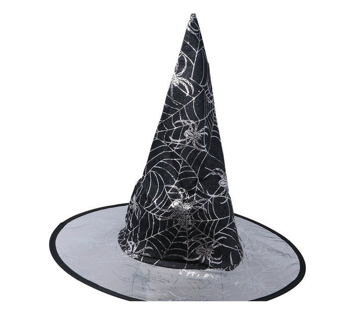 Halloween Hexenhut Spinnennetz Schwarz