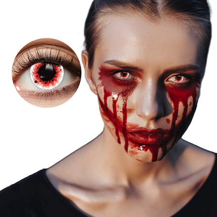Ein Paar 3-Monats-Kontaktlinsen „Blood Splatter“