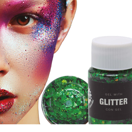 Dunkelgrünes Glitzergel 20g