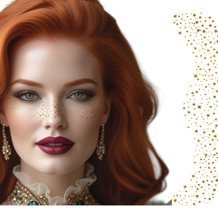Gouden Gezicht Stickers Sterretjes 14cm
