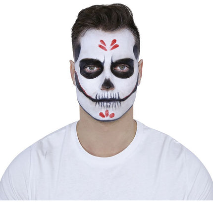 Make-Up Set Day Of The Dead Schwarz Rot 8 Stück