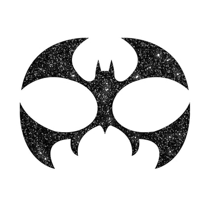 Gesichtsaufkleber Fledermaus Glitzer 20cm