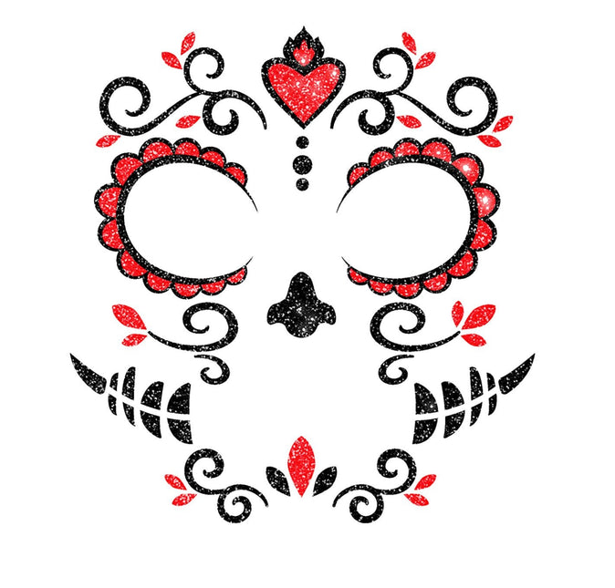 Dia De Los Muertos Gesichtsaufkleber Glitter 20cm