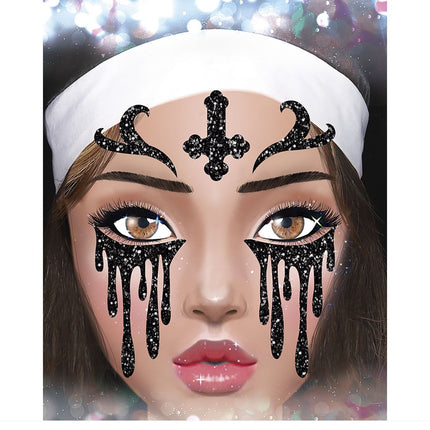 Halloween Gesichtsaufkleber ohne Glitzer 20cm