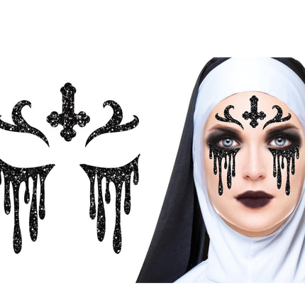 Halloween Gesichtsaufkleber ohne Glitzer 20cm