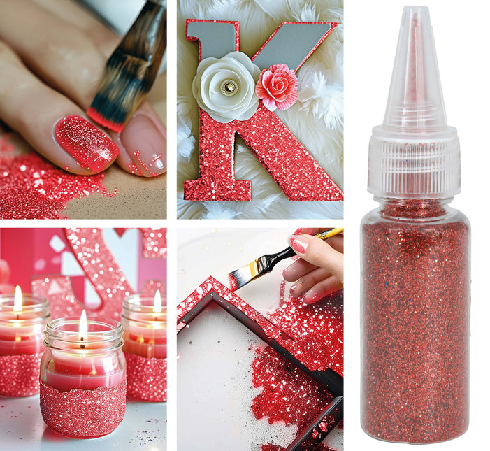 1 Dose biologisch abbaubarer Glitter oder 10 gr rot