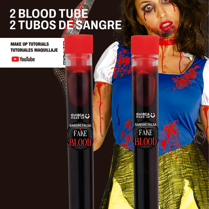 Halloween-Kunstblut-Röhrchen, 2er-Pack