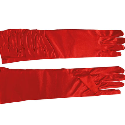 Halloween Handschuhe Samt Rot 45cm