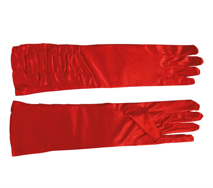 Halloween Handschuhe Samt Rot 45cm