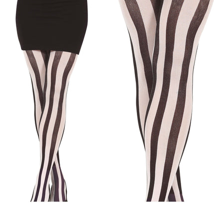 Schwarz Weiße Legging Gestreift