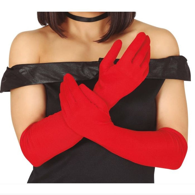 Halloween Handschuhe Rot 42cm