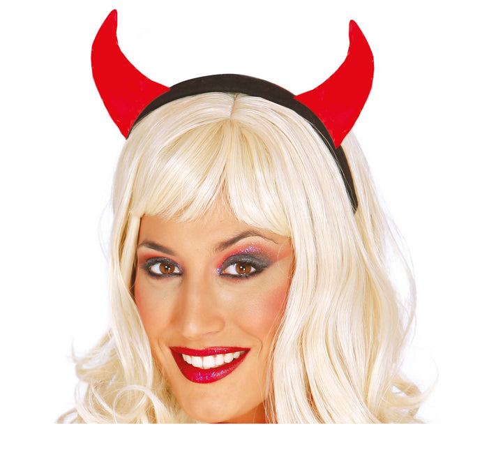 Halloween Haarband Teufelshörner aus Stoff