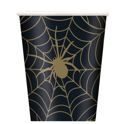 Halloween-Spinnennetz-Becher, 8er-Set