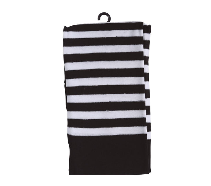 Halloween Strumpfhose Kind Schwarz Weiß Gestreift