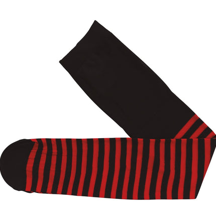 Halloween Strumpfhose Kind Schwarz Rot Gestreift 5/9 Jahre