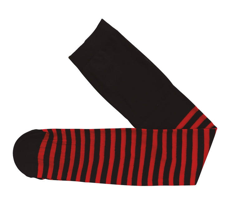 Halloween Strumpfhose Kind Schwarz Rot Gestreift 5/9 Jahre