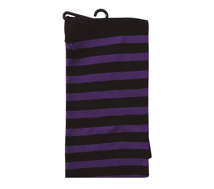 Halloween Strumpfhose Kind Schwarz Flieder Gestreift