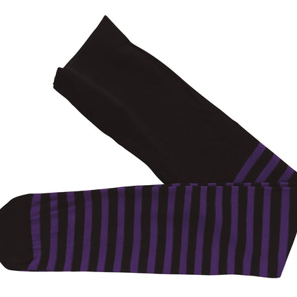 Halloween Strumpfhose Kind Schwarz Flieder Gestreift