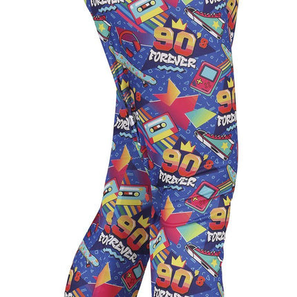 90er Jahre Legging Blau Damen