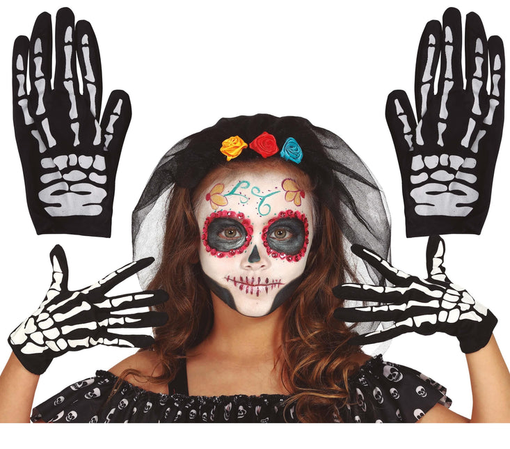 Halloween Skelett Handschuhe Kind