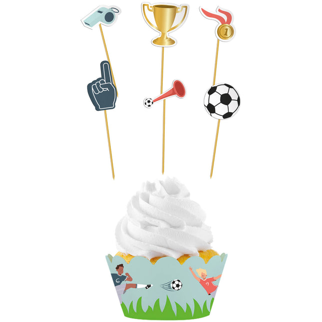 Fußball Cupcake Toppers 6 Stk.