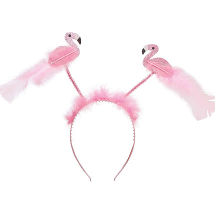 Stirnband Federn und Flamingos