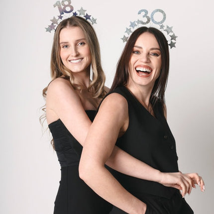 18 Jaar Haarband Zilver van Partydeco koop je bij Partywinkel