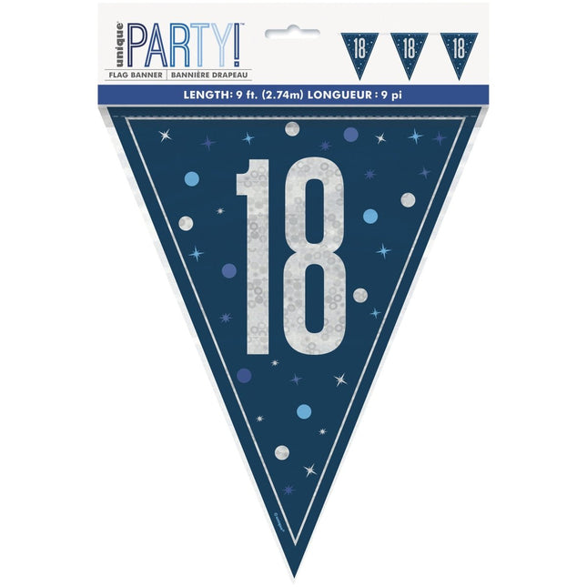 18 Jaar Slinger Blauw 2,5m van Unique koop je bij Partywinkel