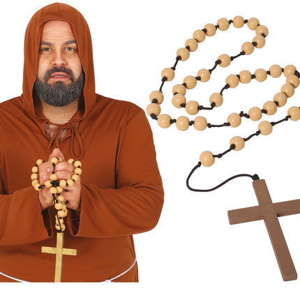 Perlenkette Kreuz 75cm