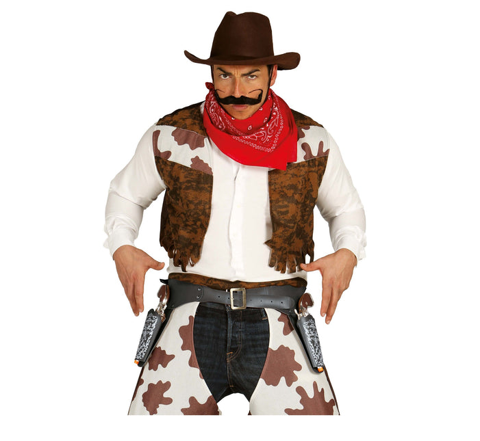 Schwarze Fake-Pistole mit Holster 2 Stk.