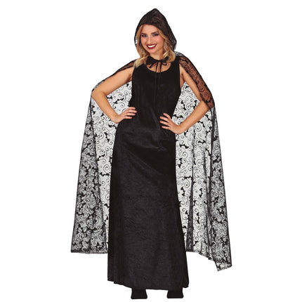 Halloween-Umhang Schwarz Fledermaus 1,2 m