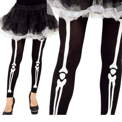 Halloween Skelett Strumpfhose