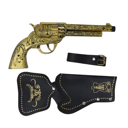 Fake Gun Revolver Cowboy mit Holster 29cm
